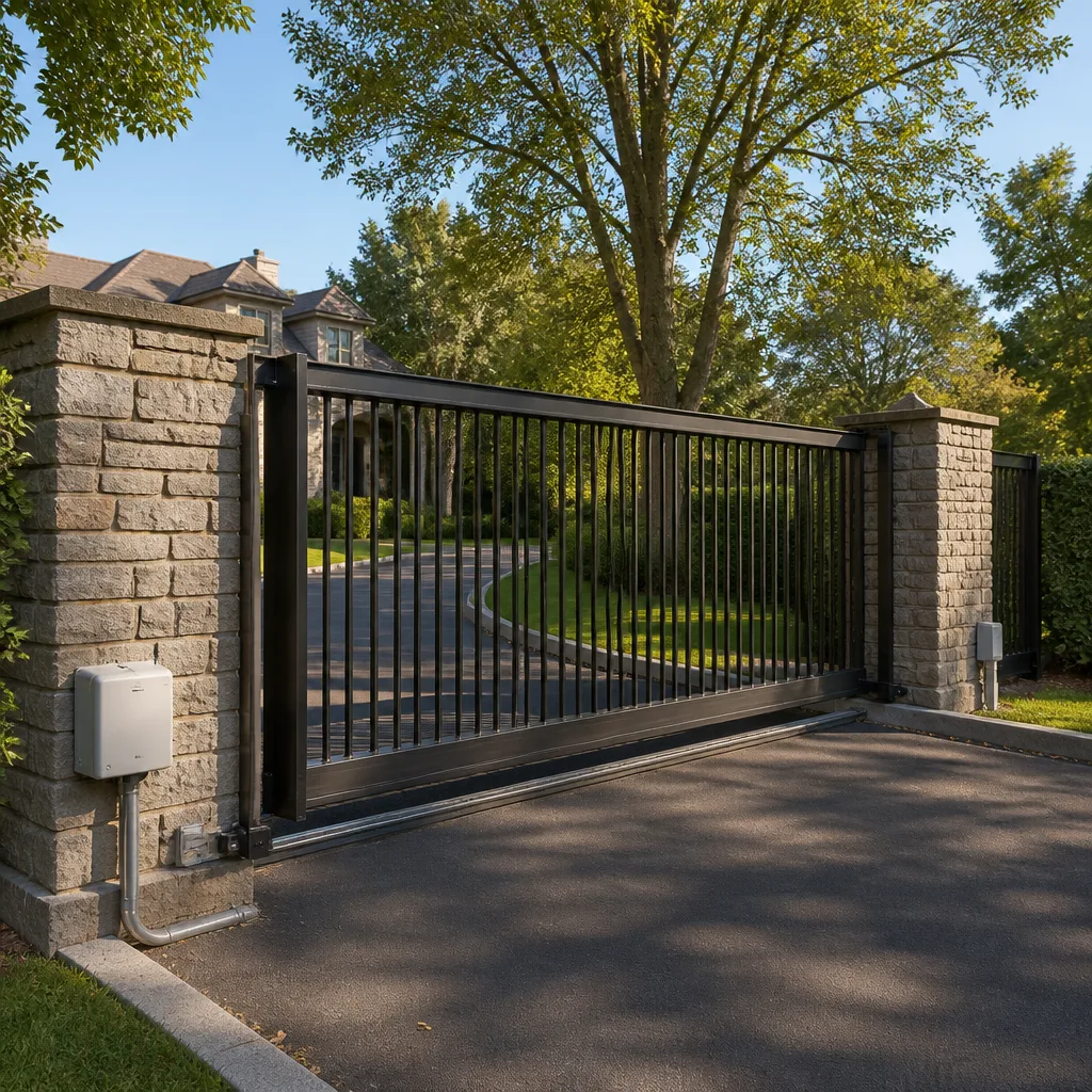 Sliding driveway gates